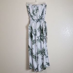 Vici Fangirl Strapless Tropical Print Jumpsuit Size Small Summer